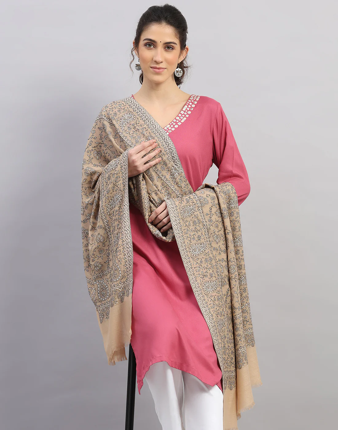 Women Multicolor Self Design   Shawl - Image 6