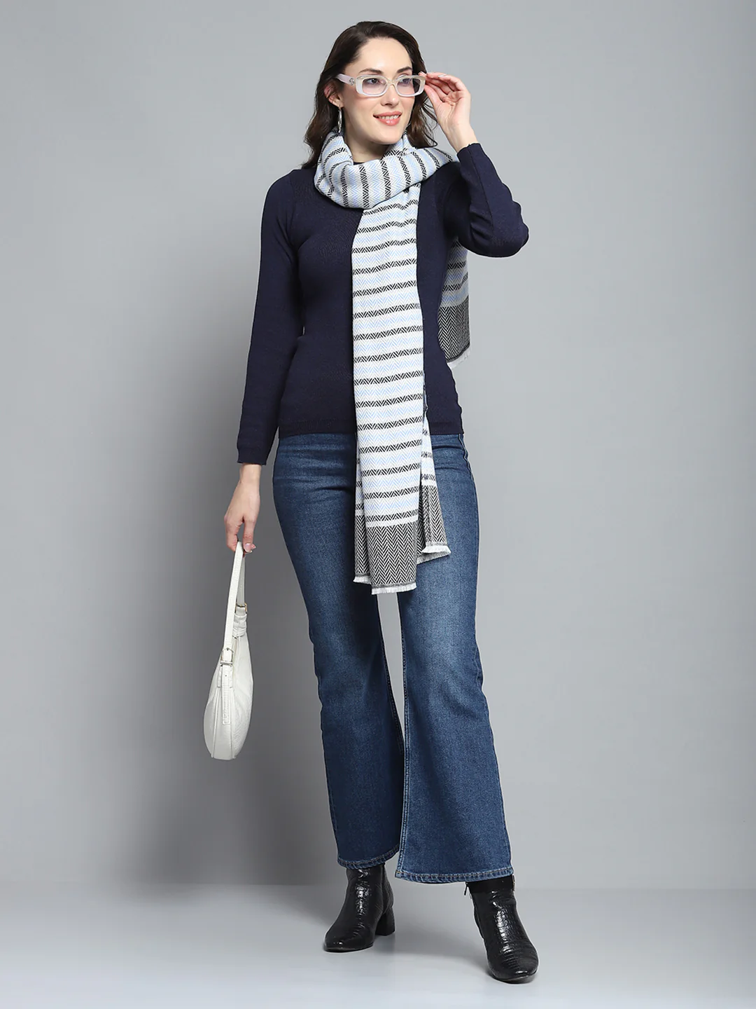 Women Multicolor Self Design Stole - Image 2