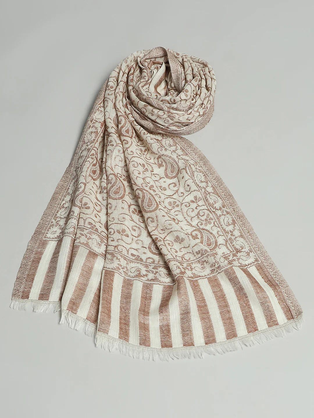 Women Multicolor Self Design Stole - Image 6