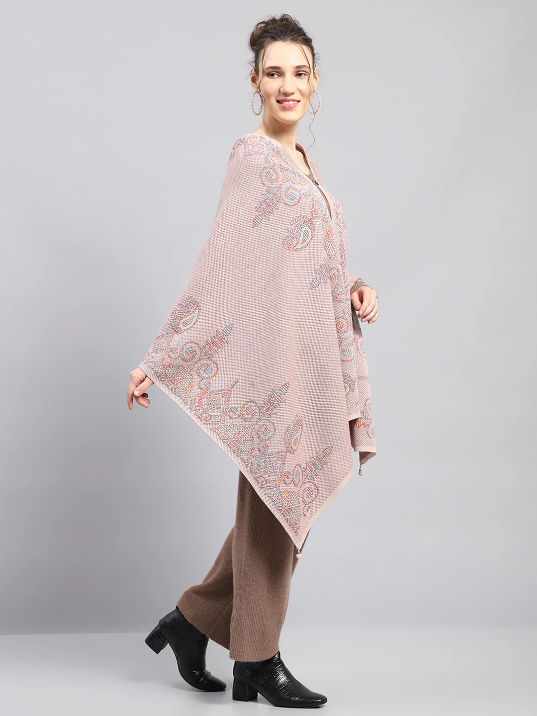 Women Multicolor Self Design Stole - Image 4