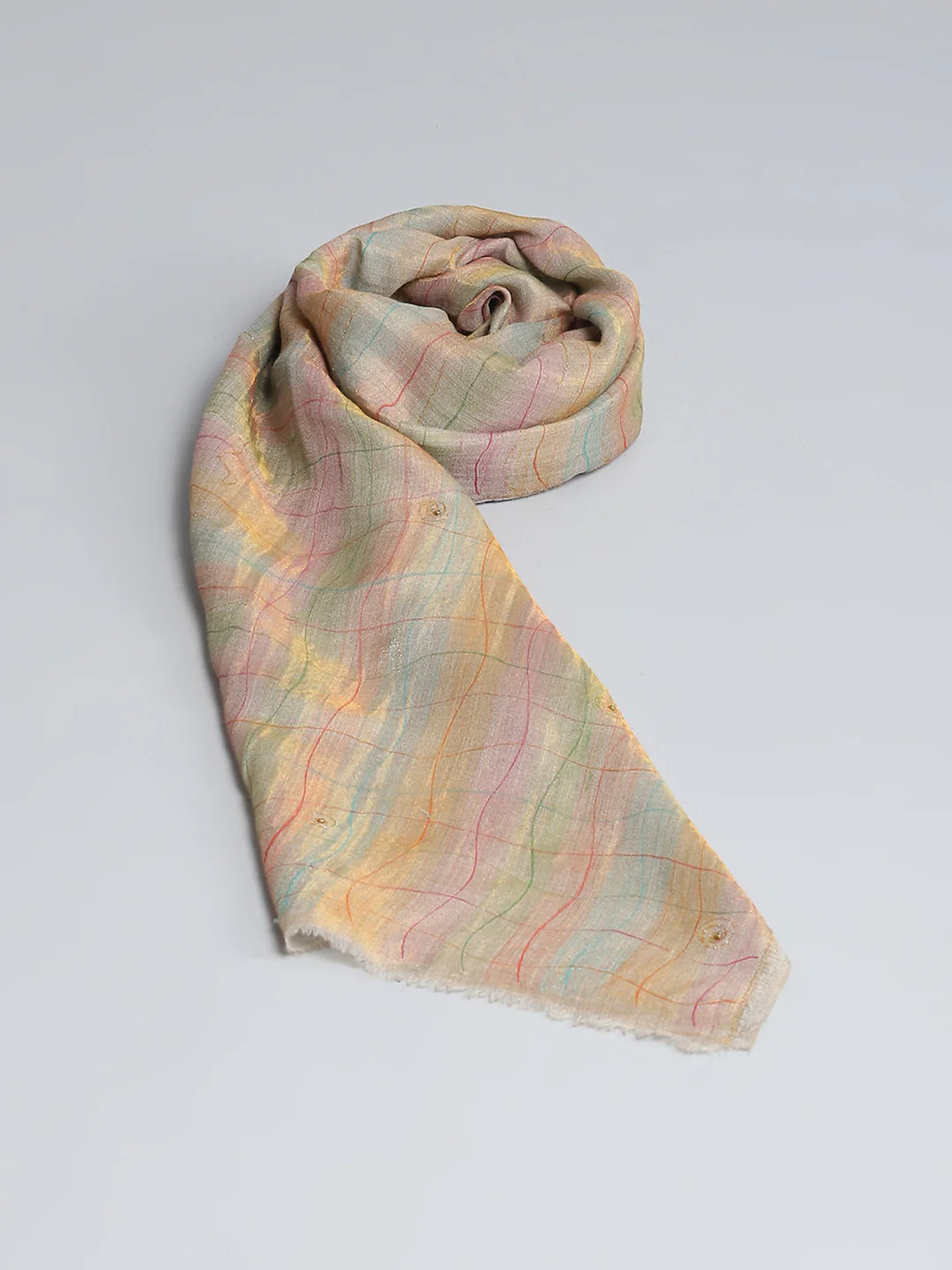 Women Multicolor Self Design Stole - Image 6