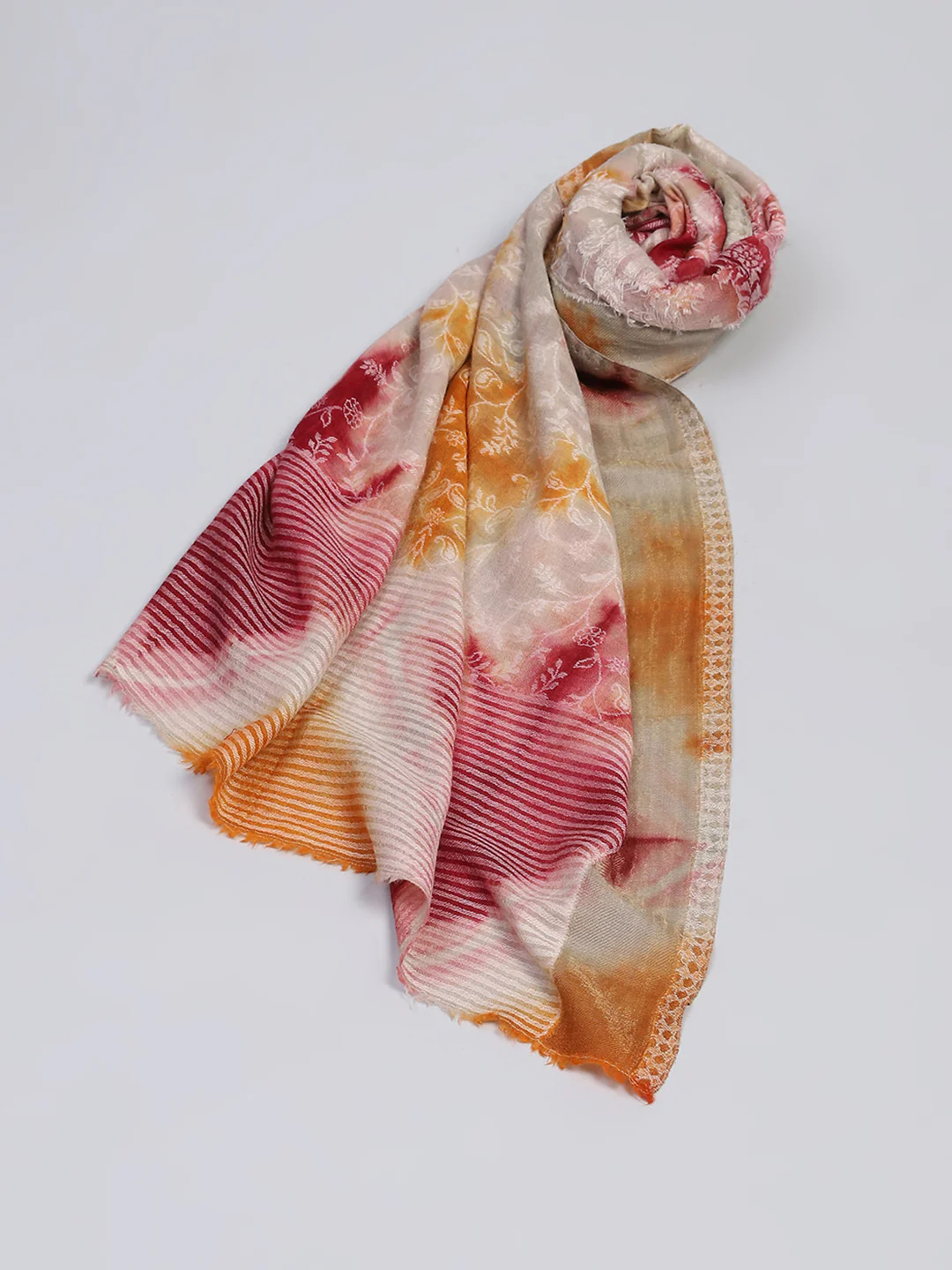 Women Multicolor Self Design Stole - Image 6