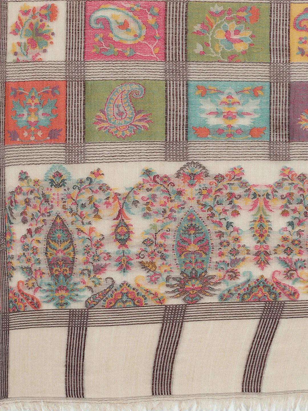 Women Multicolor Self Design Stole - Image 7