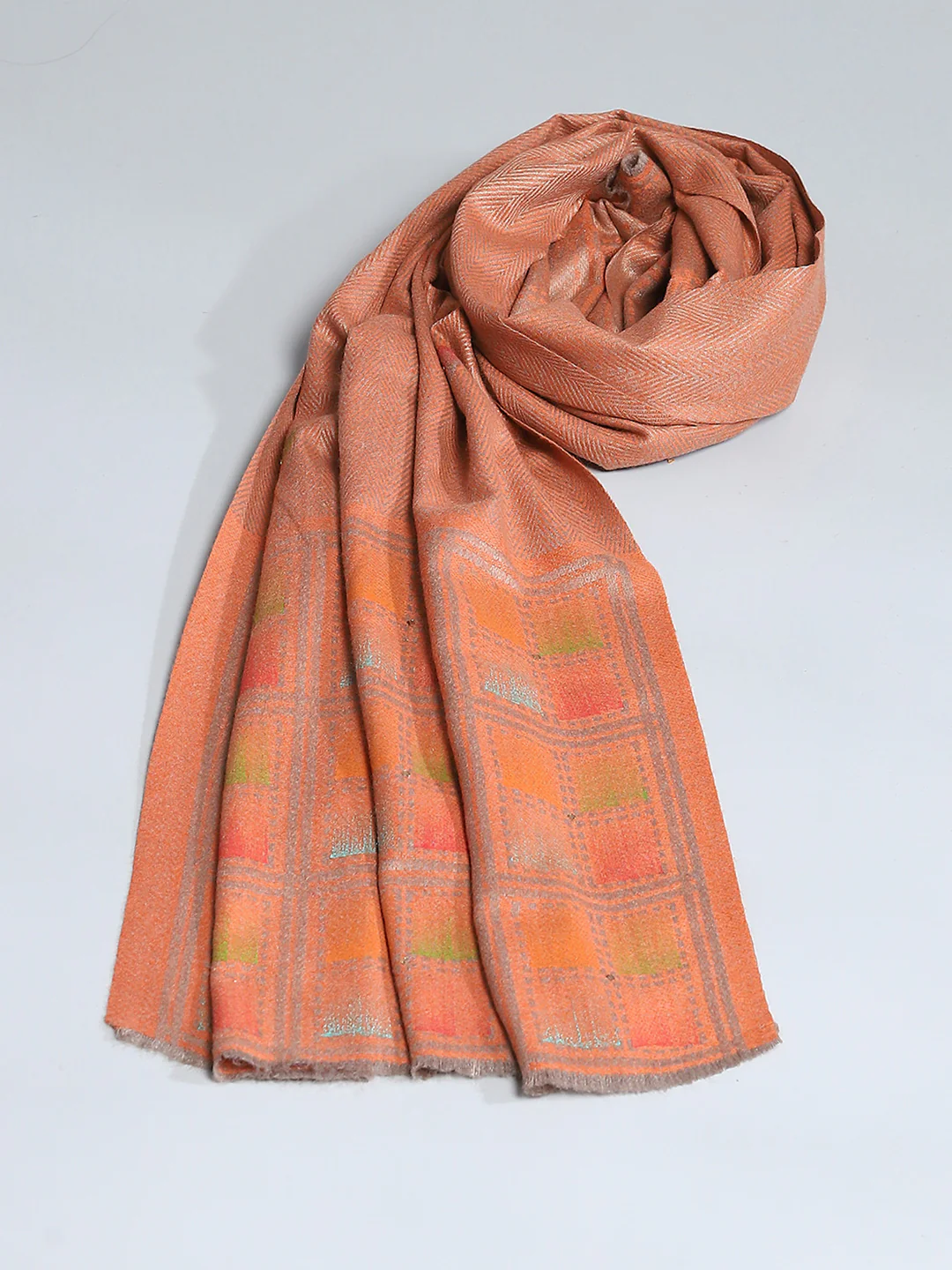 Women Multicolor Self Design Stole - Image 6