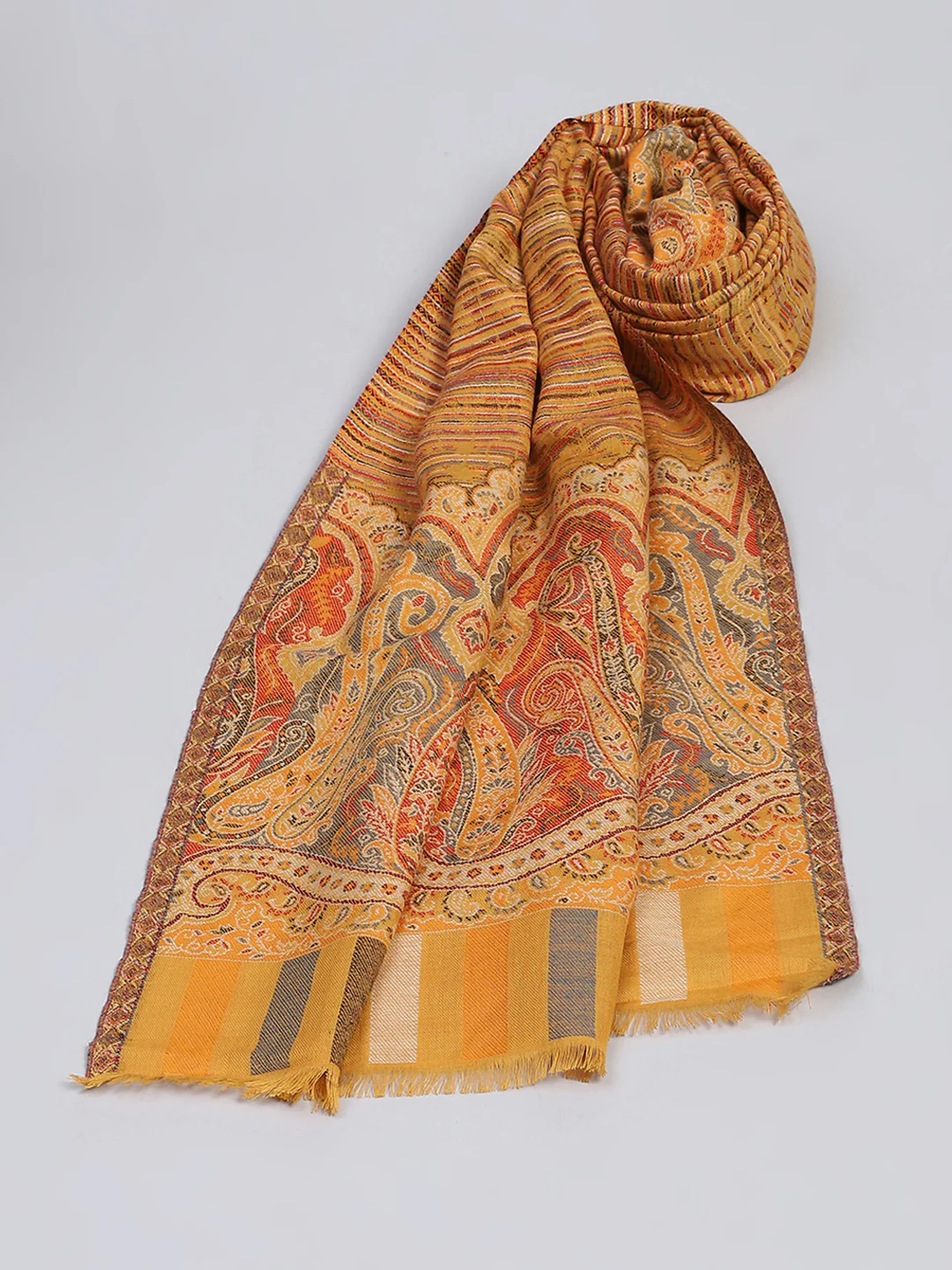 Women Multicolor Self Design Stole - Image 6