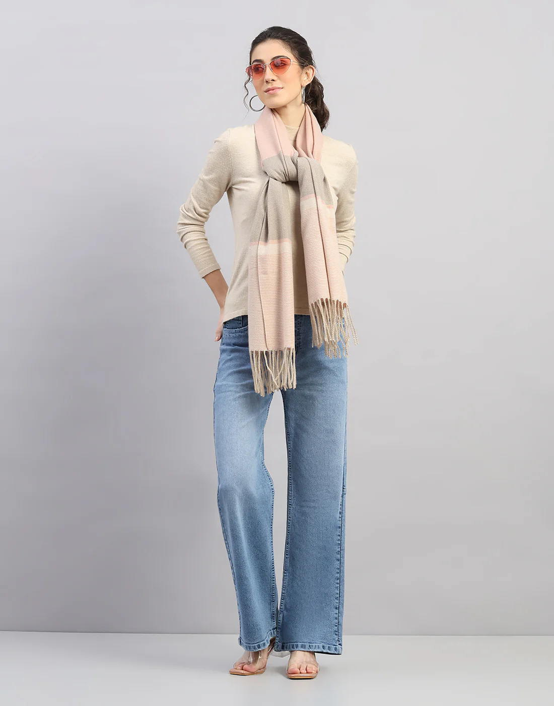 Women Multicolor Self Design   Stole - Image 4