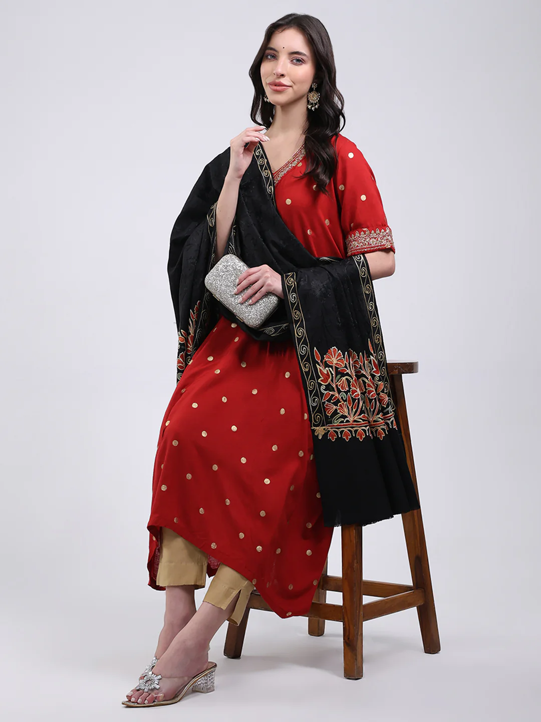 Women Multicolor Self Design Wool Blend Shawl - Image 2