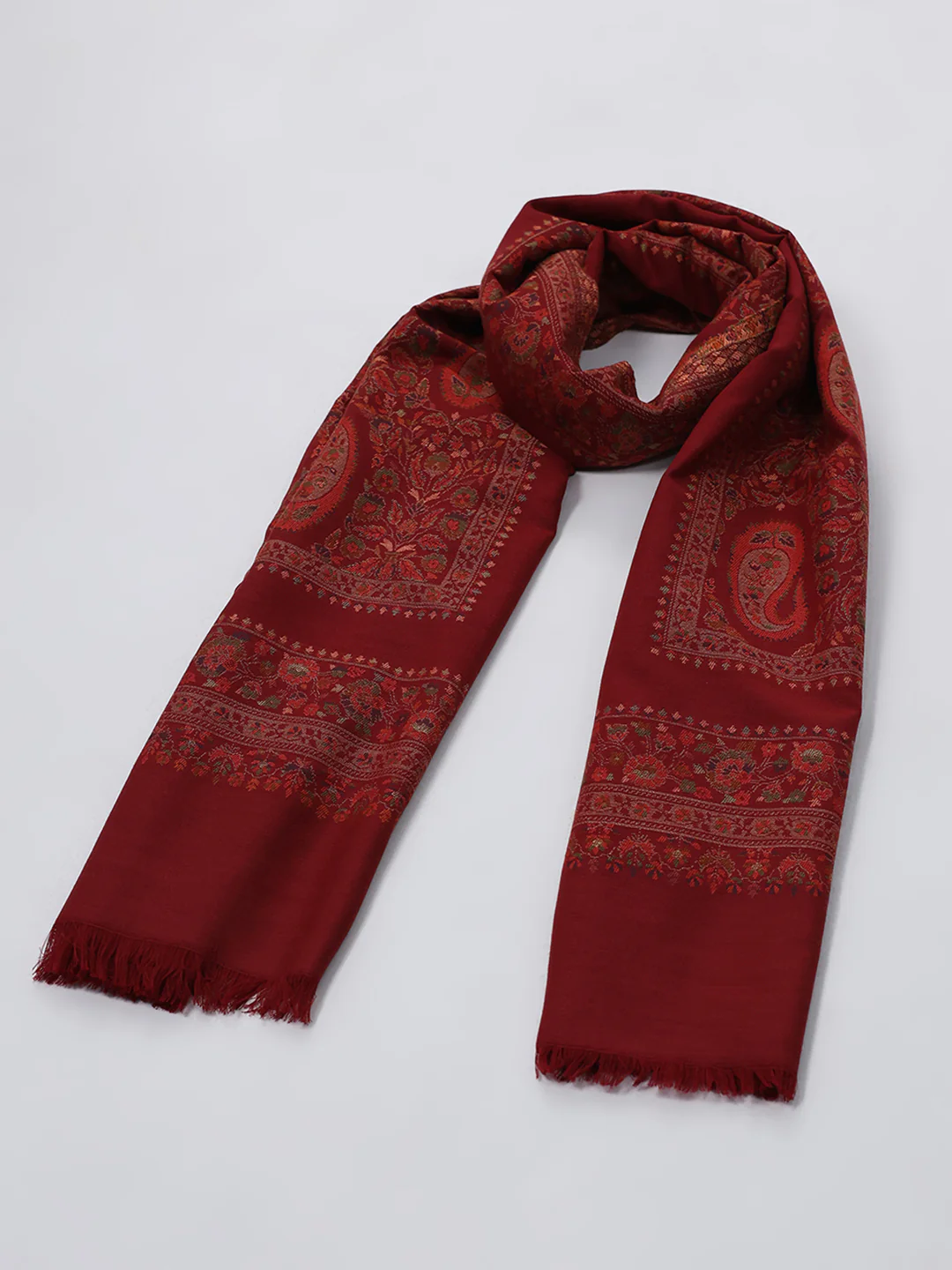 Women Multicolor Self Design Wool Blend Shawl - Image 6