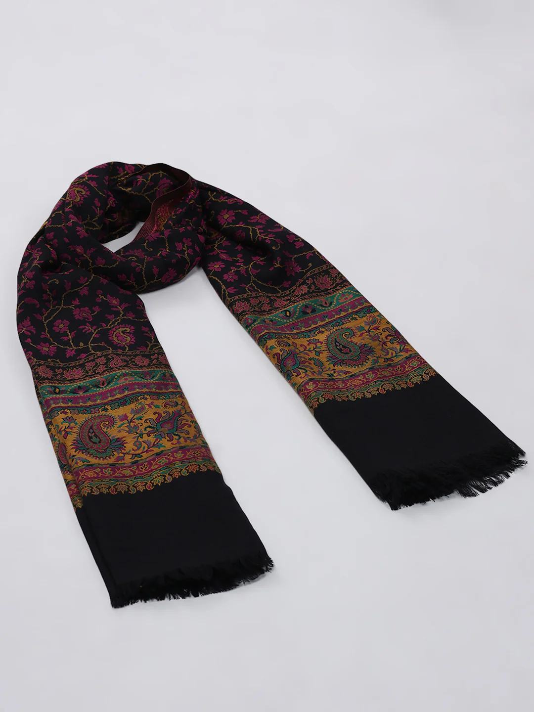 Women Multicolor Self Design Wool Blend Shawl - Image 6