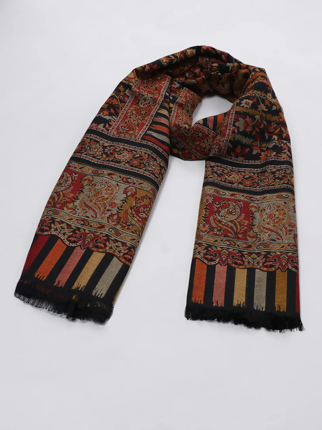 Women Multicolor Self Design Wool Blend Shawl - Image 6