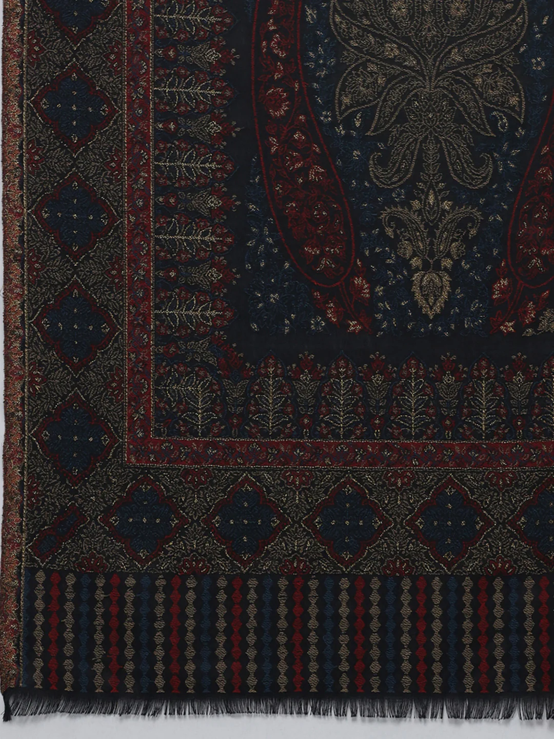 Women Multicolor Self Design Wool Blend Shawl - Image 7