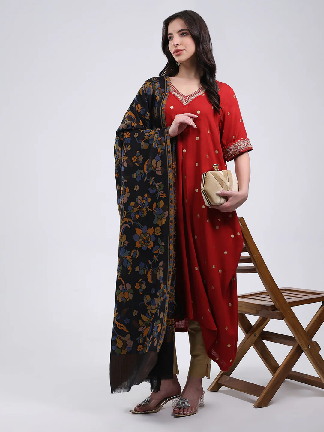 Women Multicolor Self Design Wool Blend Shawl - Image 2
