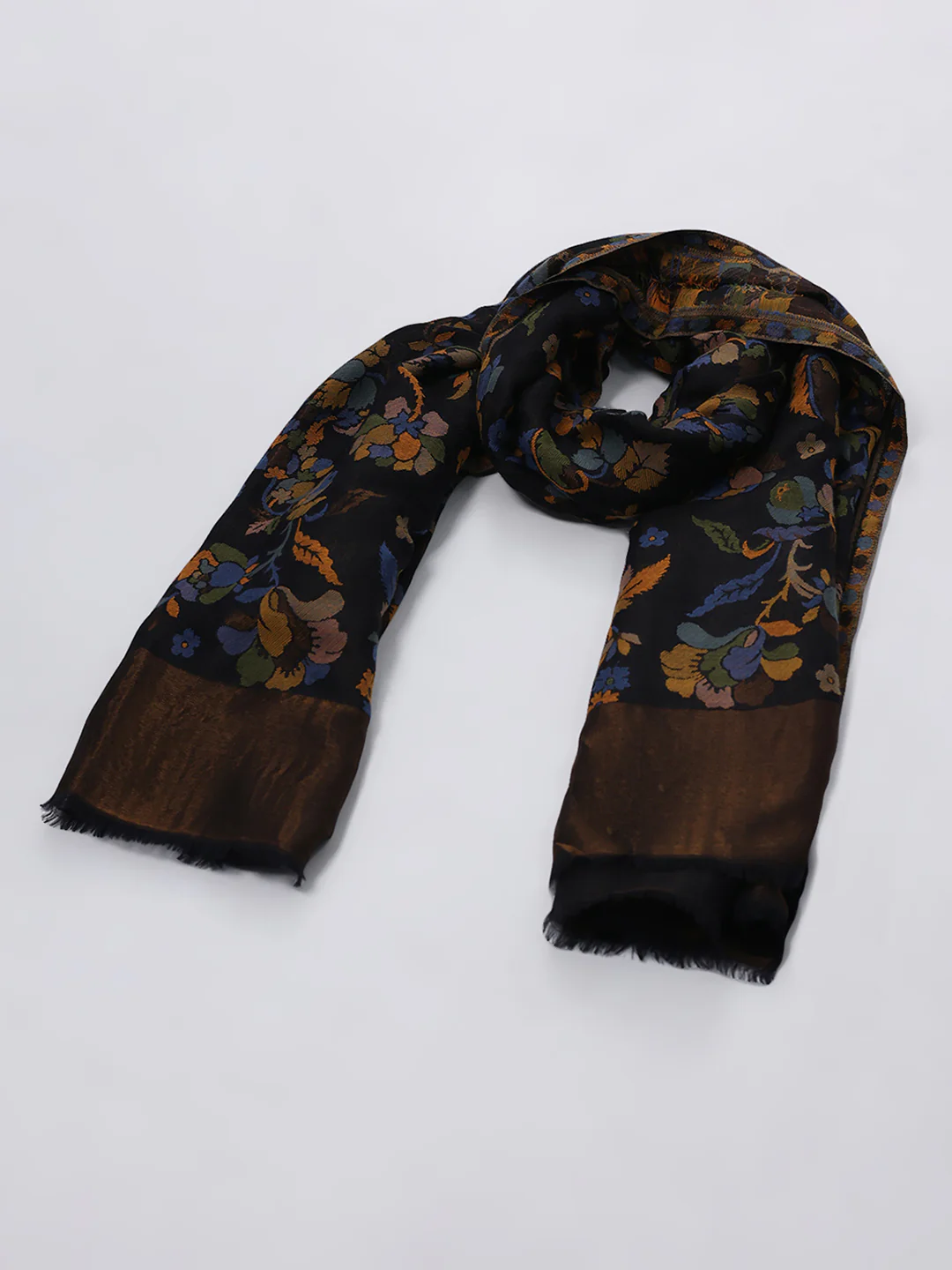 Women Multicolor Self Design Wool Blend Shawl - Image 6