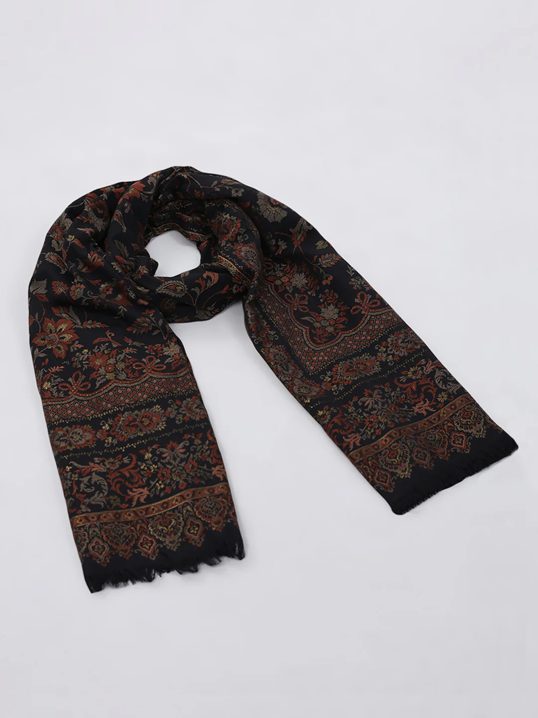 Women Multicolor Self Design Wool Blend Shawl - Image 6