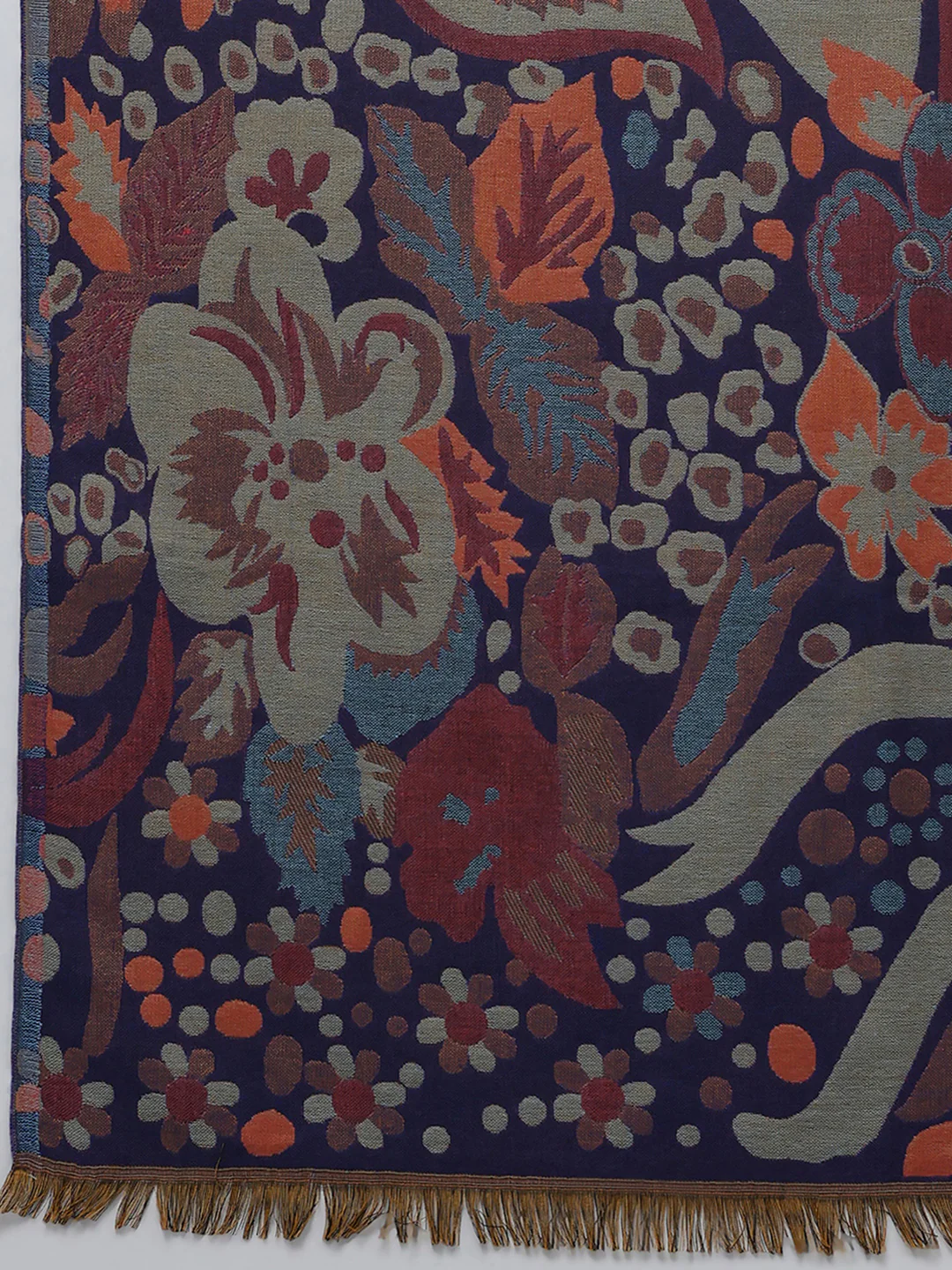 Women Multicolor Self Design Wool Blend Stole - Image 7