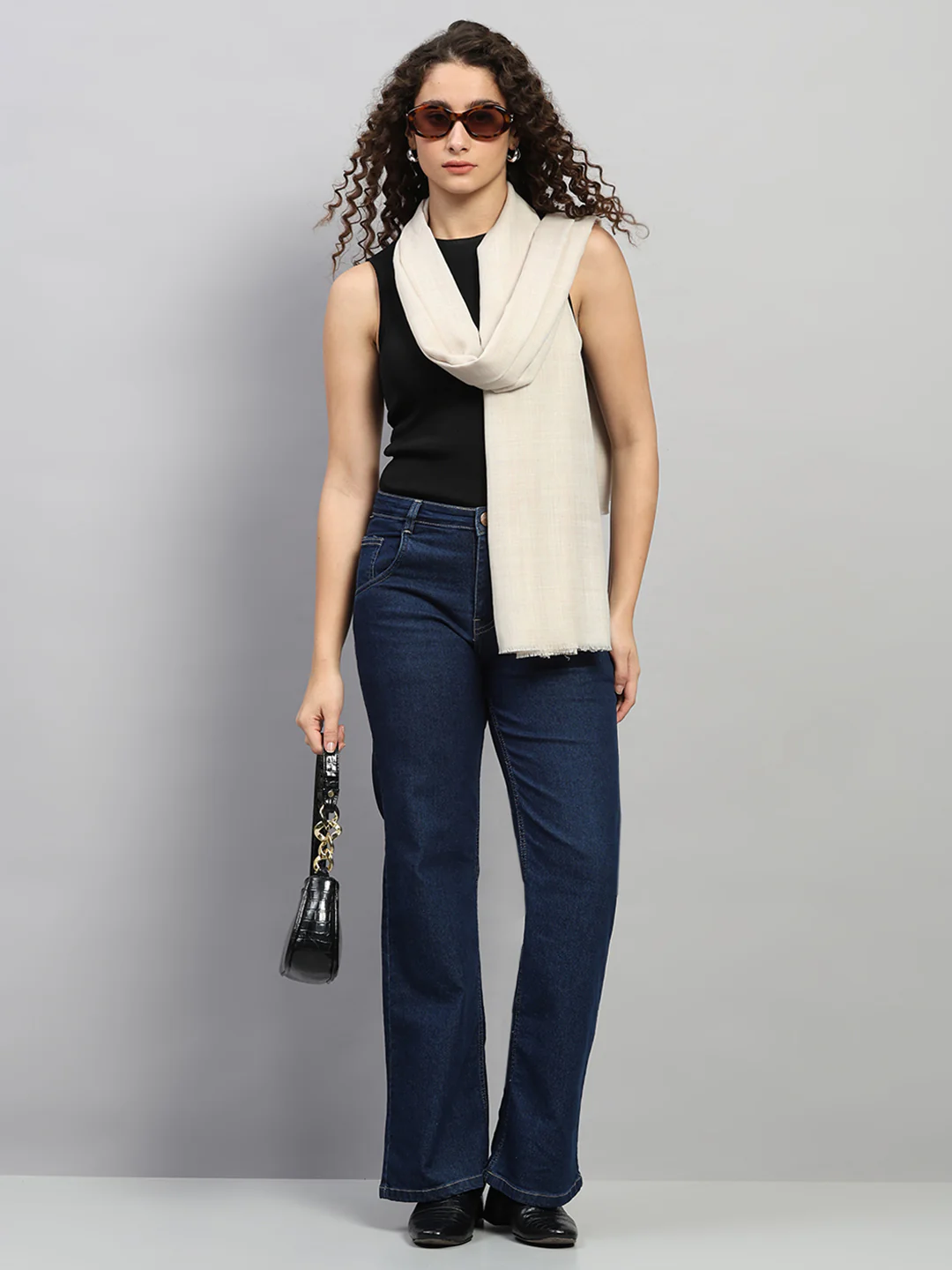 Women Multicolor Self Design Wool Shawl - Image 2