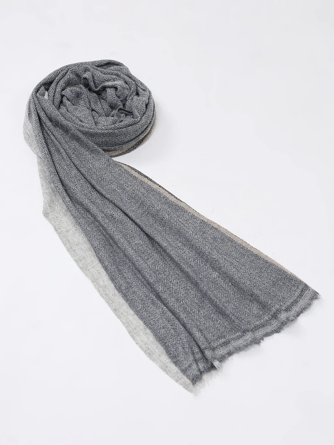 Women Multicolor Self Design Wool Stole - Image 7