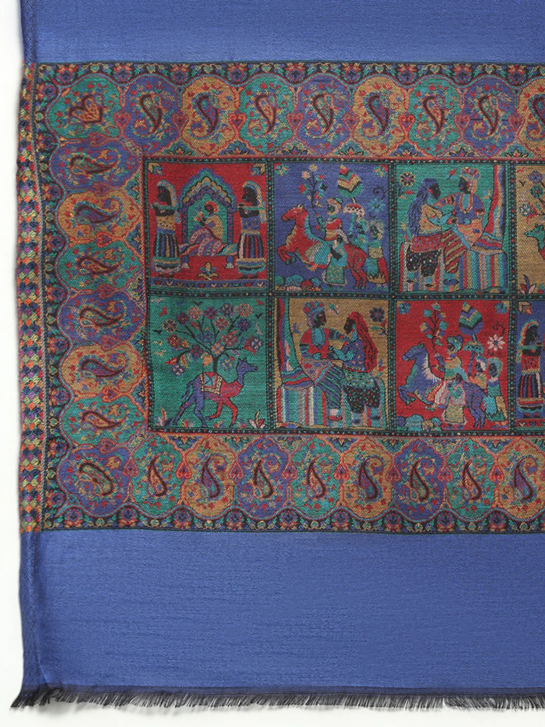 Women Multicolor Self Design Wool Stole - Image 7
