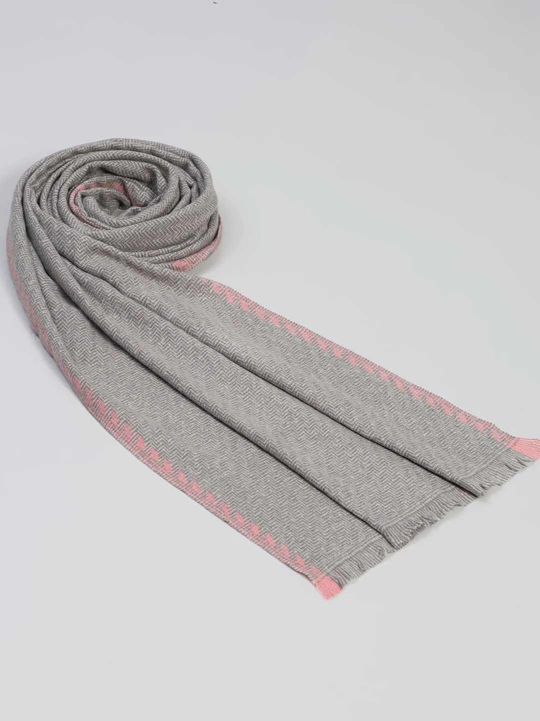 Women Multicolor Self Design Wool Stole - Image 6