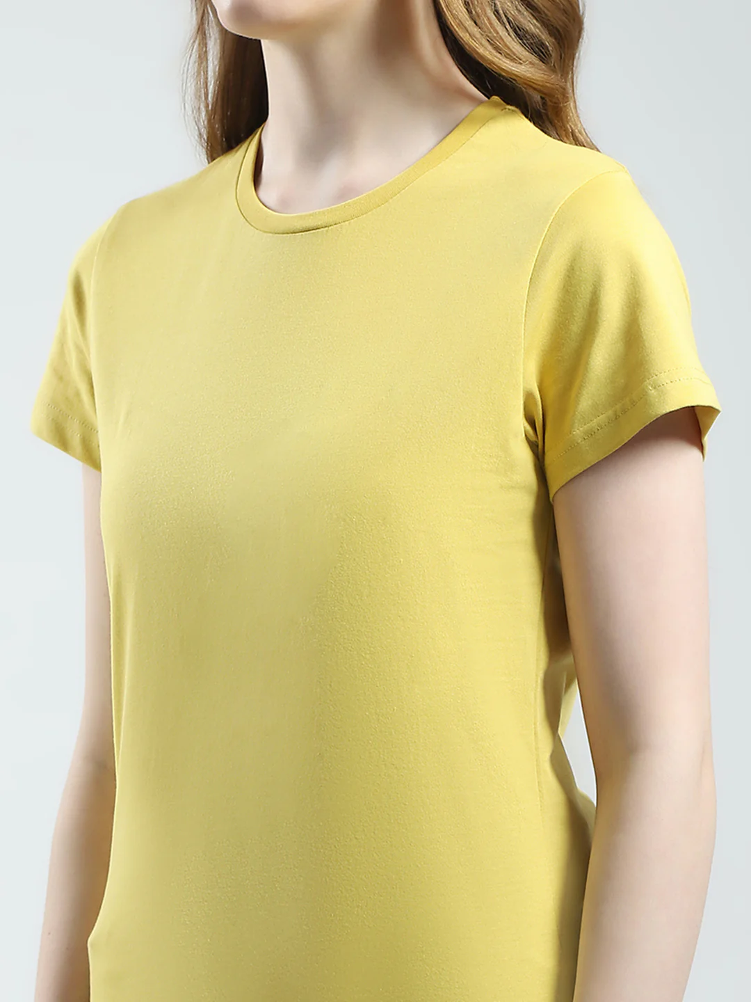 Women Mustard & Peach Solid Round Neck Half Sleeve Top 2Pc Set - Image 11