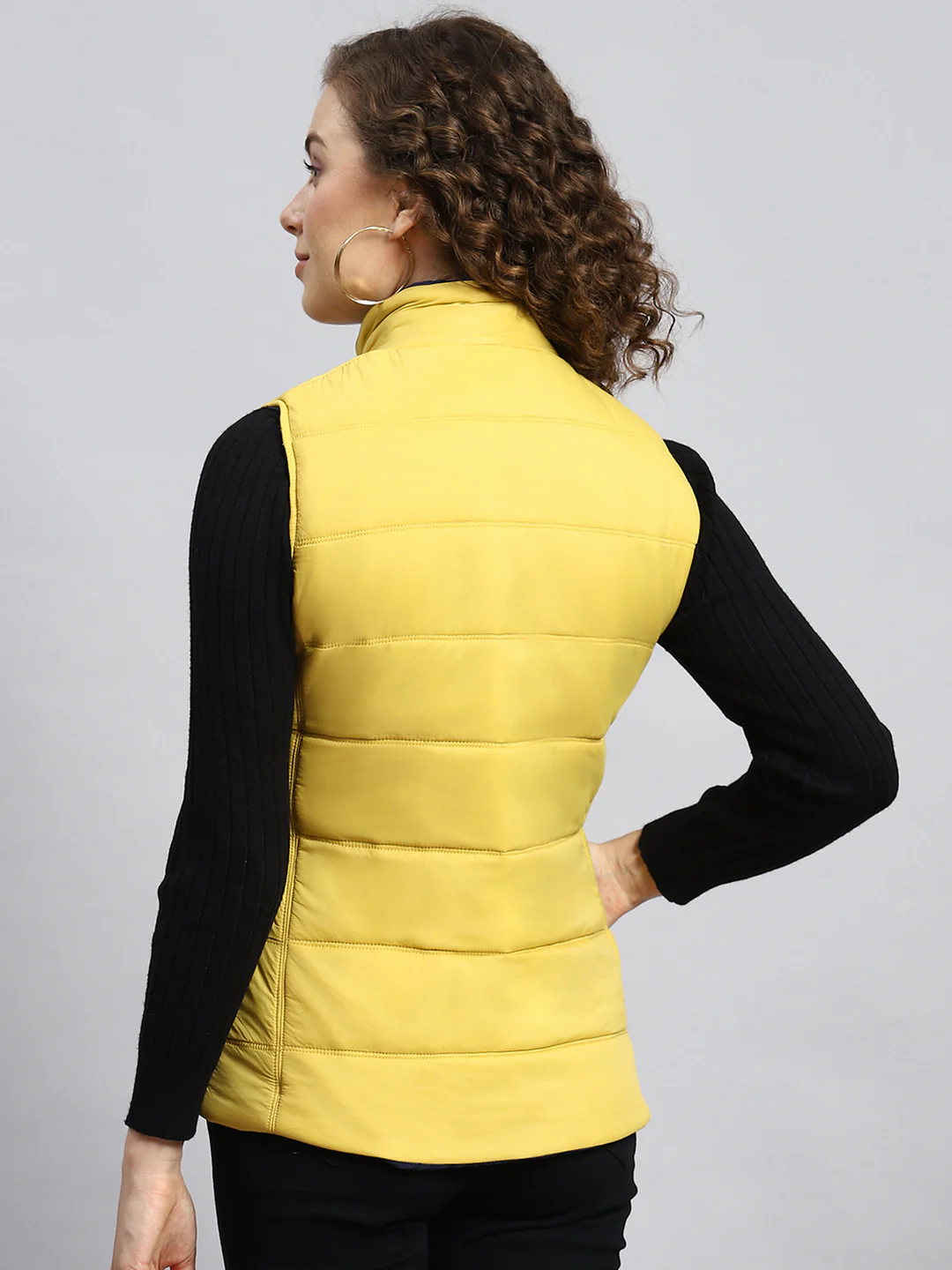 Women Mustard Printed Jacket - Image 5