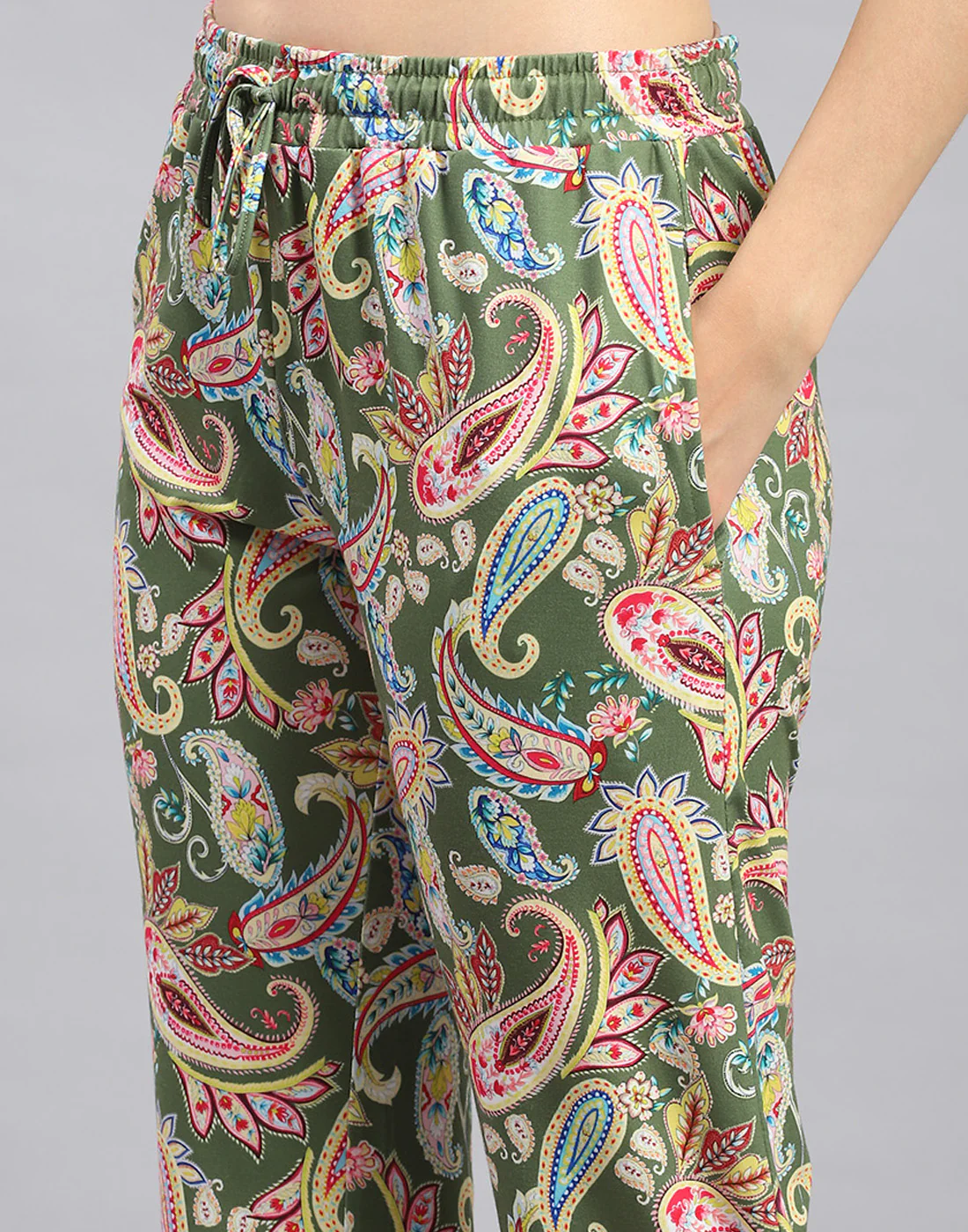 Women Mustard Printed Round Neck Half Sleeve Lower Set - Image 9