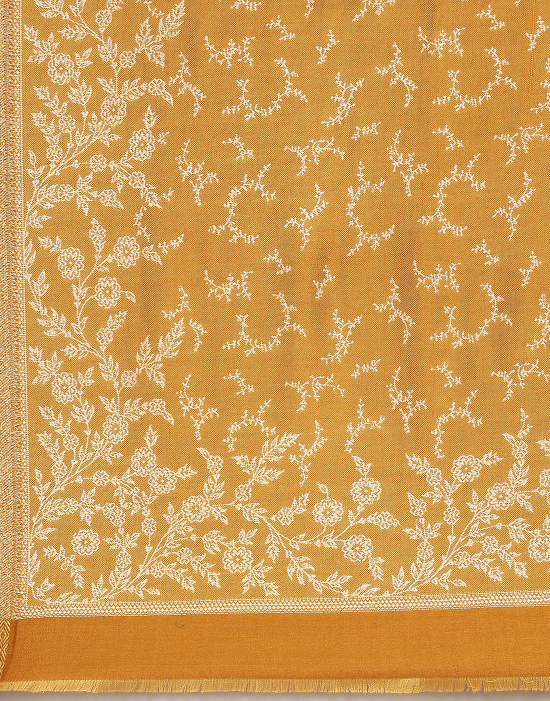 Women Mustard Self Design Shawl - Image 7