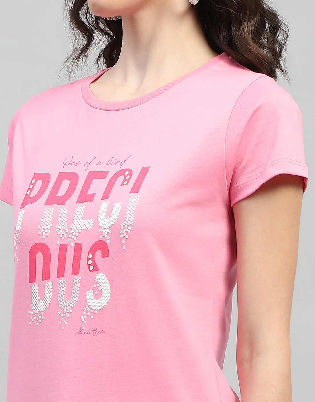 Women Navy Blue & Pink Printed Round Neck Half Sleeve Top (Pack of 2) - Image 10