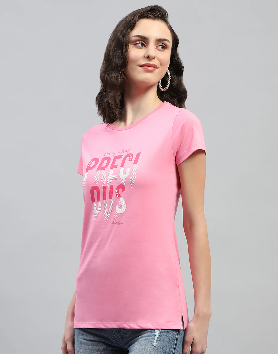 Women Navy Blue & Pink Printed Round Neck Half Sleeve Top (Pack of 2) - Image 4