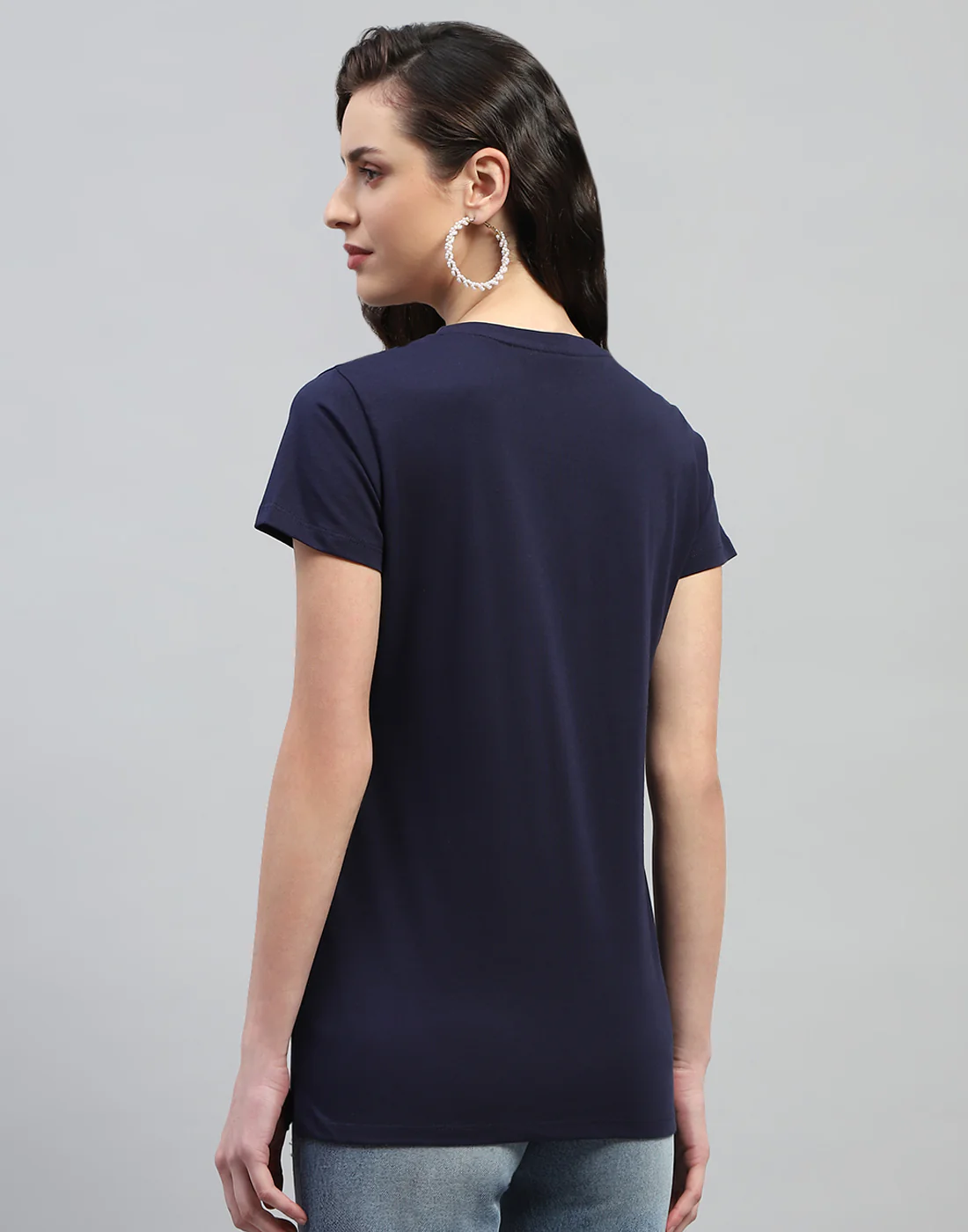 Women Navy Blue & Pink Printed Round Neck Half Sleeve Top (Pack of 2) - Image 9