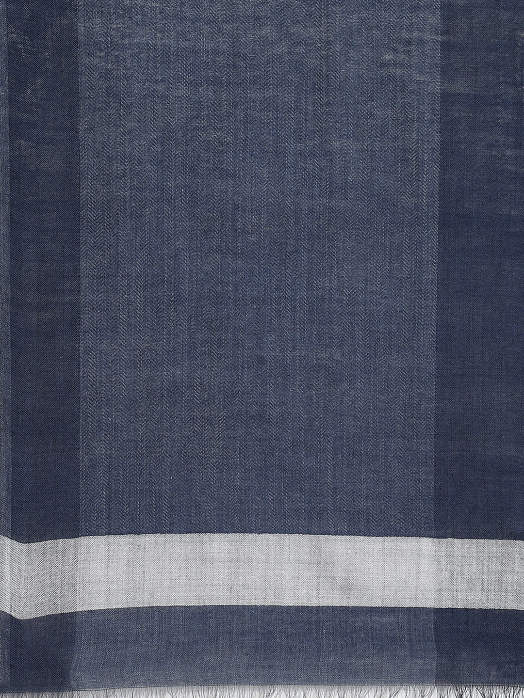 Women Navy Blue Self Design Stole - Image 7