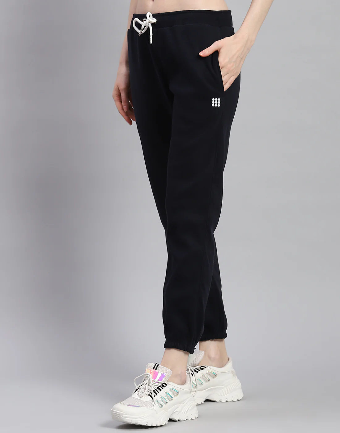 Rock.it Women Navy Blue Solid Regular Fit Winter Lower - Image 3