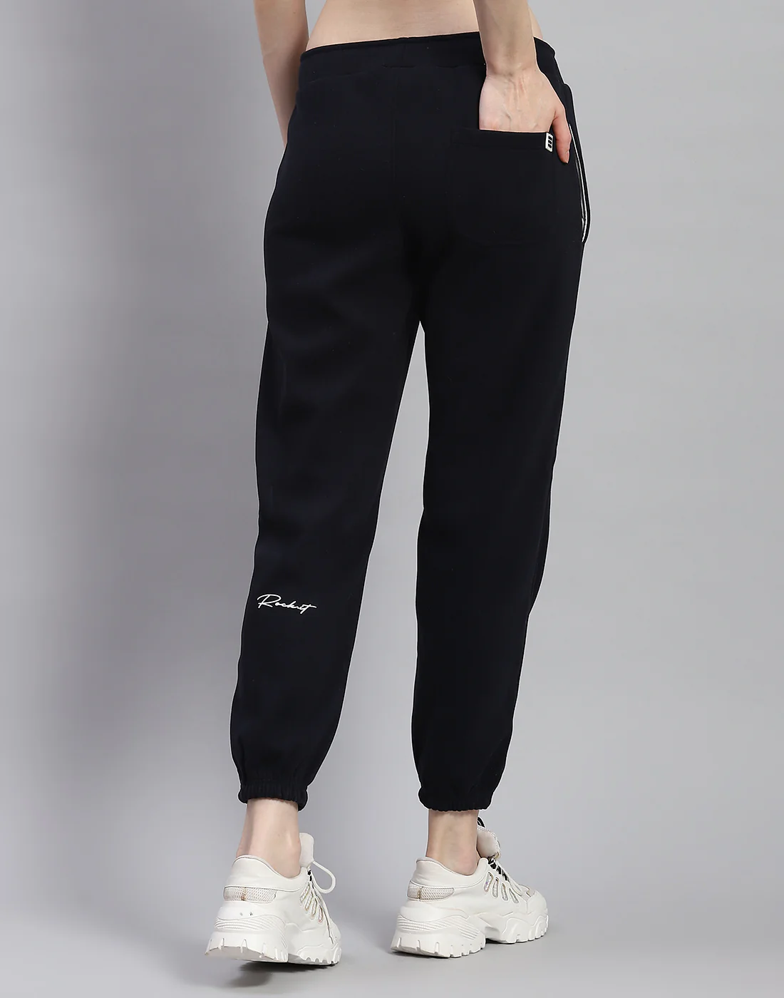 Rock.it Women Navy Blue Solid Regular Fit Winter Lower - Image 5