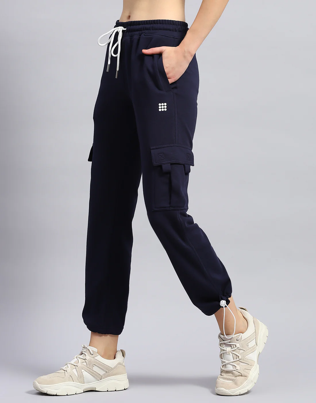 Rock.it Women Navy Blue Solid Regular Fit Lower - Image 3