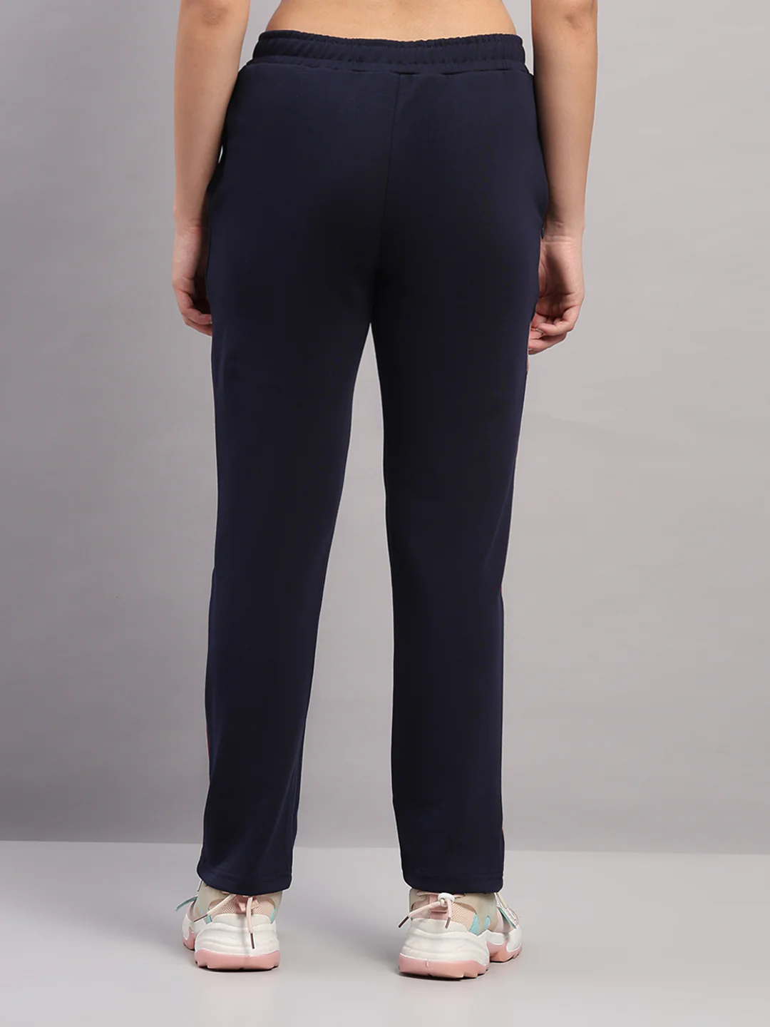 Women Navy Blue Solid Regular Fit Winter Lower - Image 5