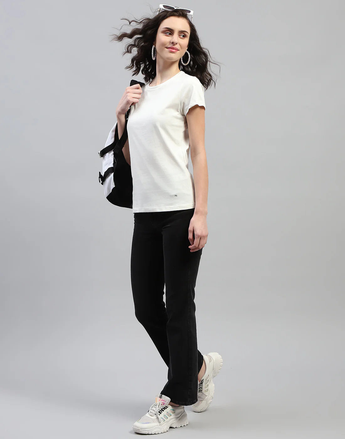 Women Off White & Pink Solid Round Neck Half Sleeve Top (Pack of 2) - Image 2