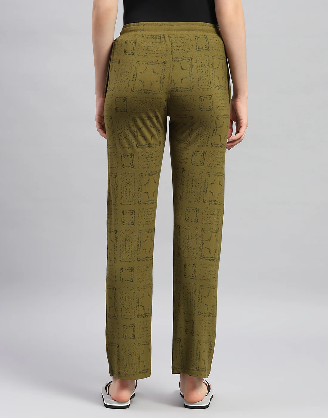 Women Olive Printed Regular Fit Lower - Image 5