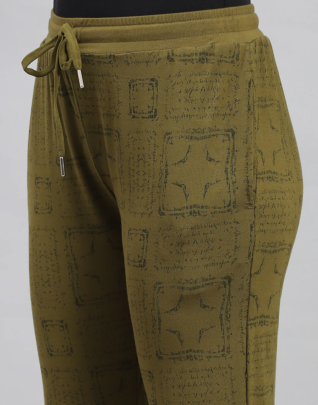 Women Olive Printed Regular Fit Lower - Image 6