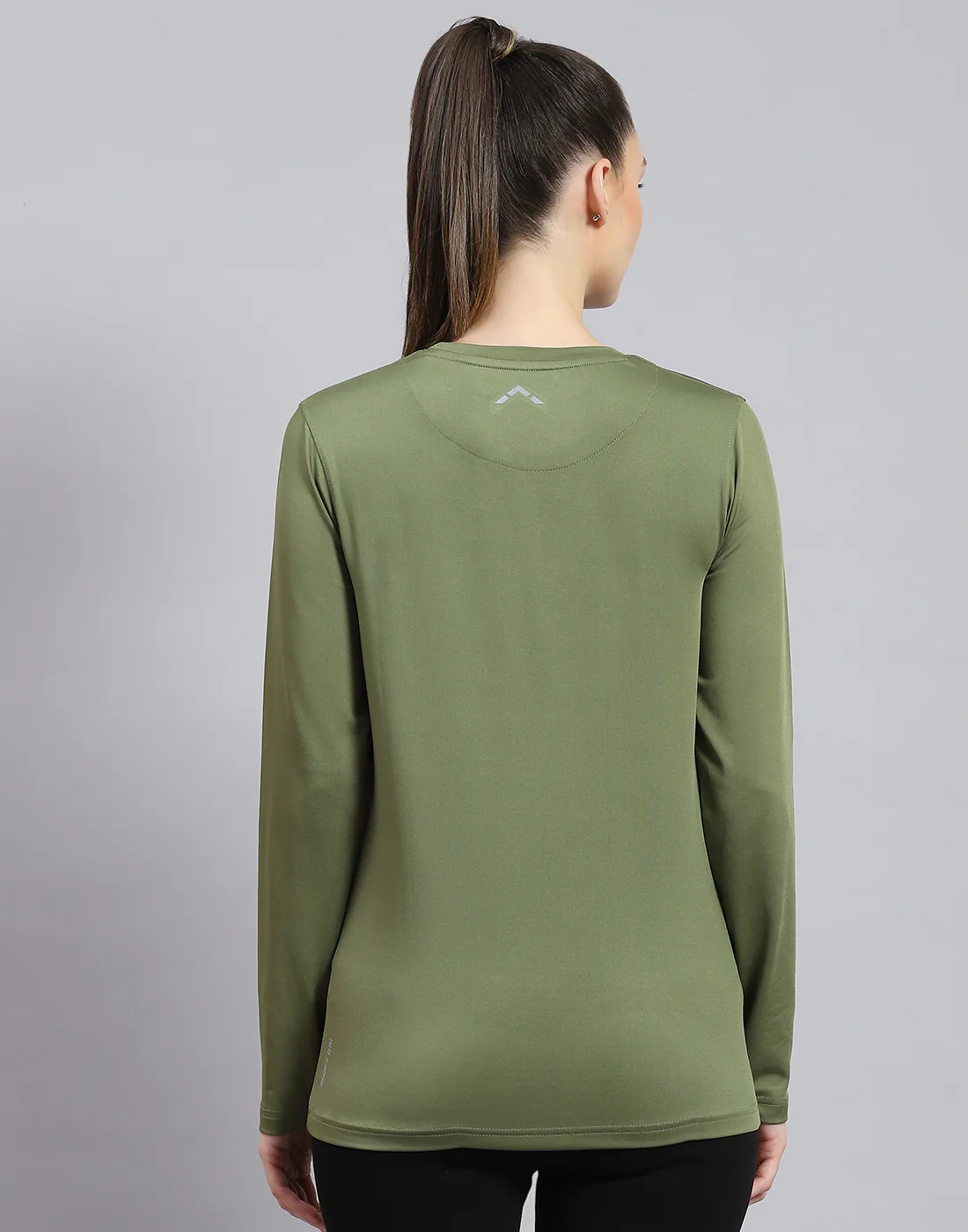 Rock.it Women Olive Solid Round Neck Full Sleeve Top - Image 6