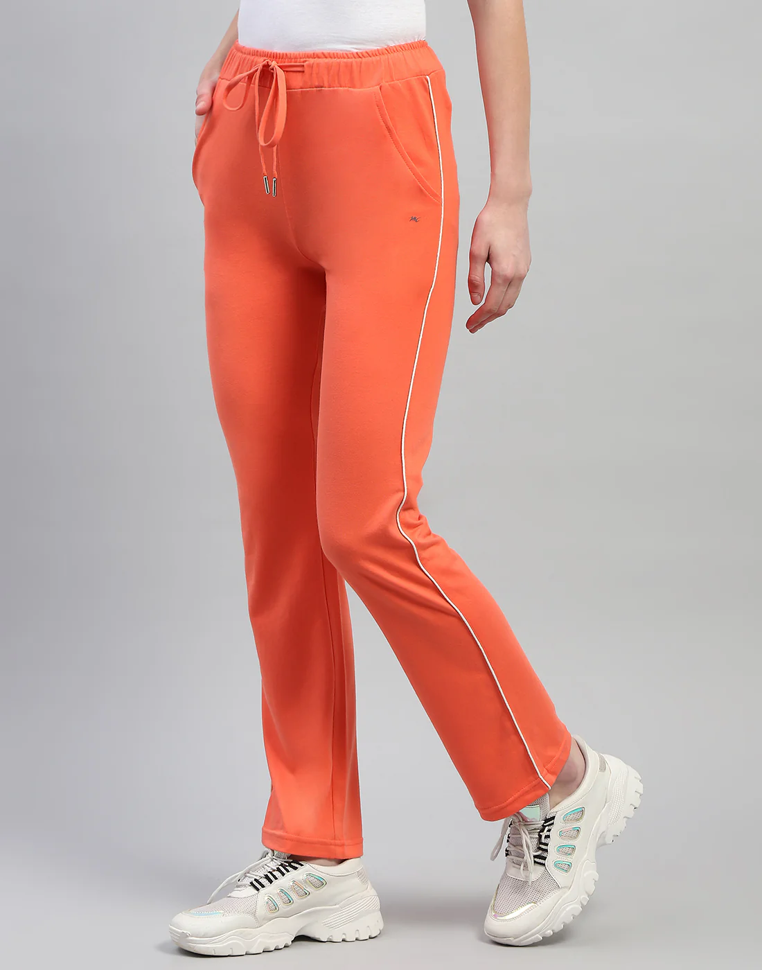 Women Orange Solid Regular Fit Lower - Image 4