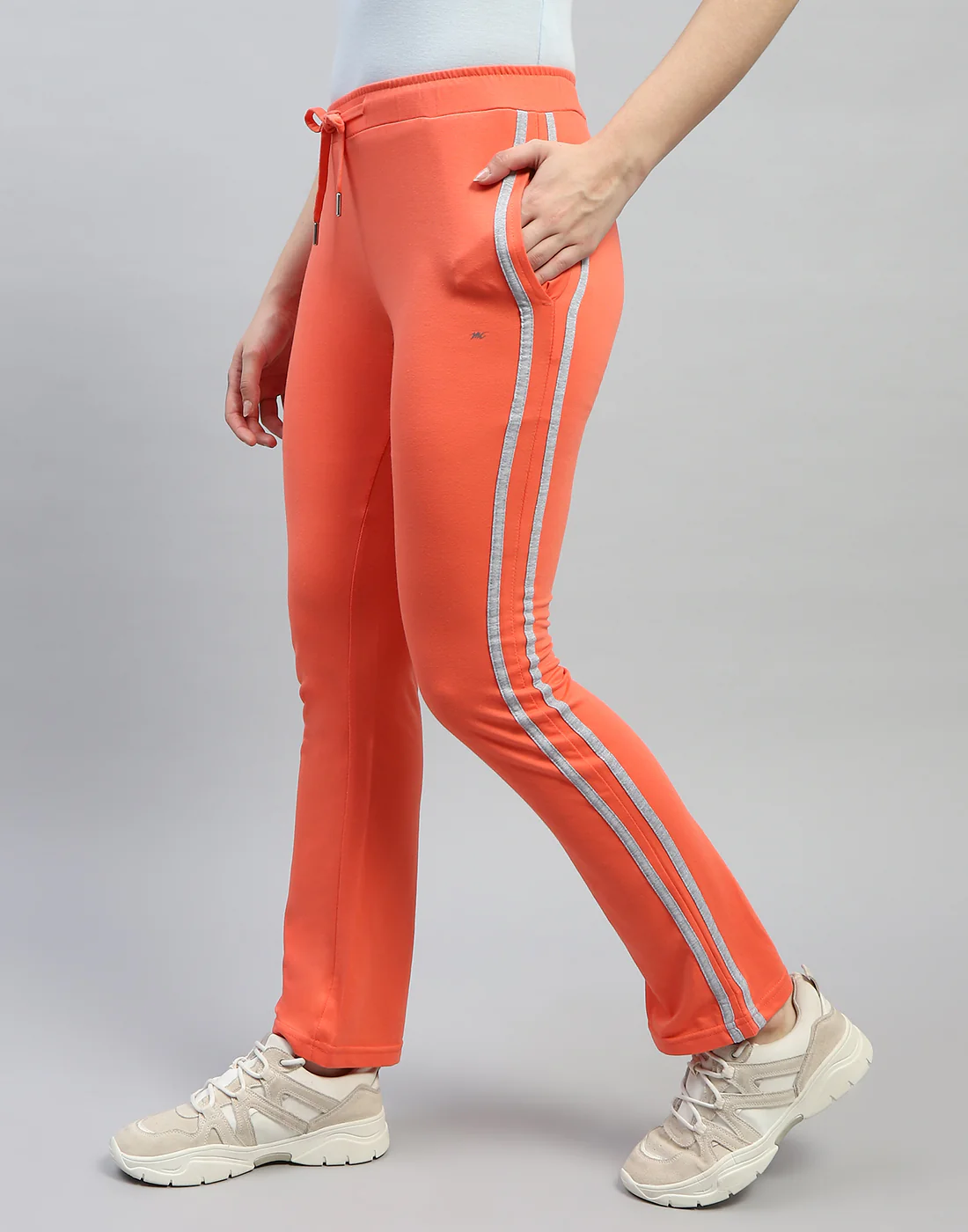 Women Orange Solid Regular Fit Lower - Image 3