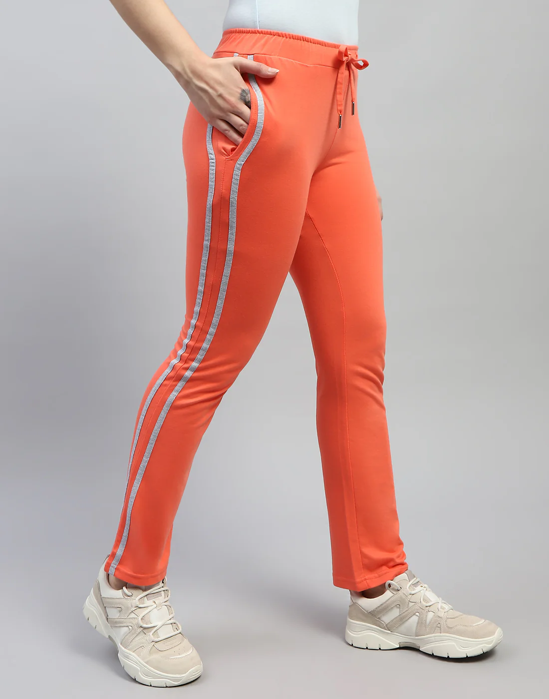 Women Orange Solid Regular Fit Lower - Image 4