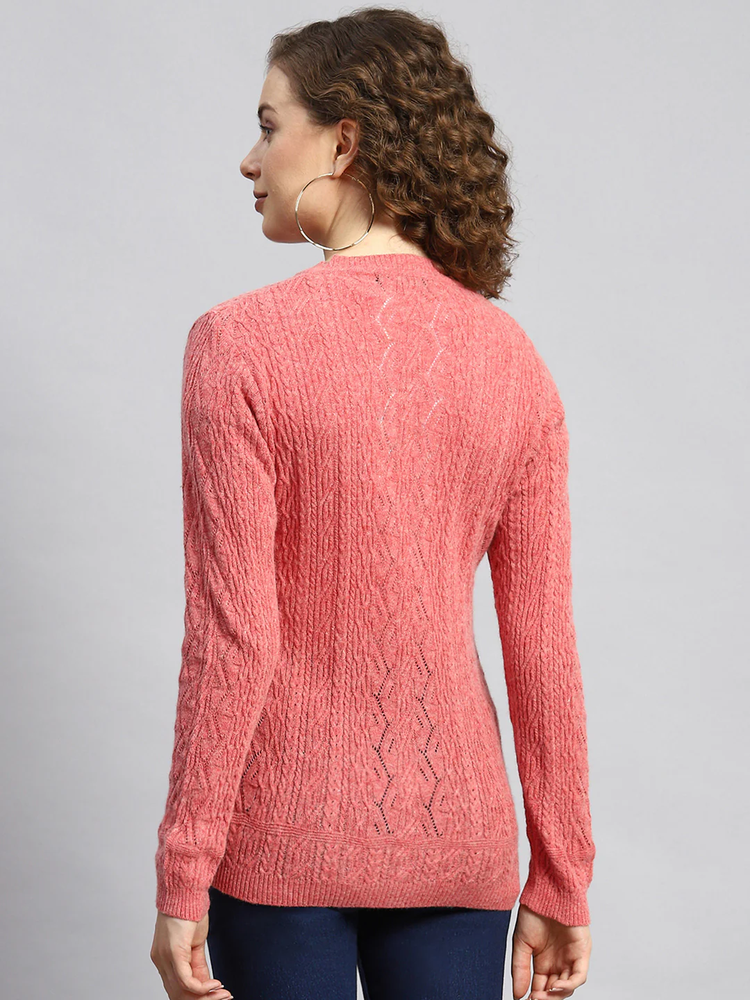 Women Peach Self Cardigan - Image 5