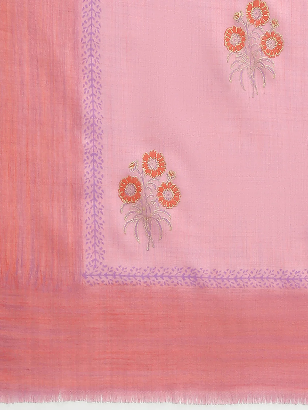 Women Peach Self Design Shawl - Image 6