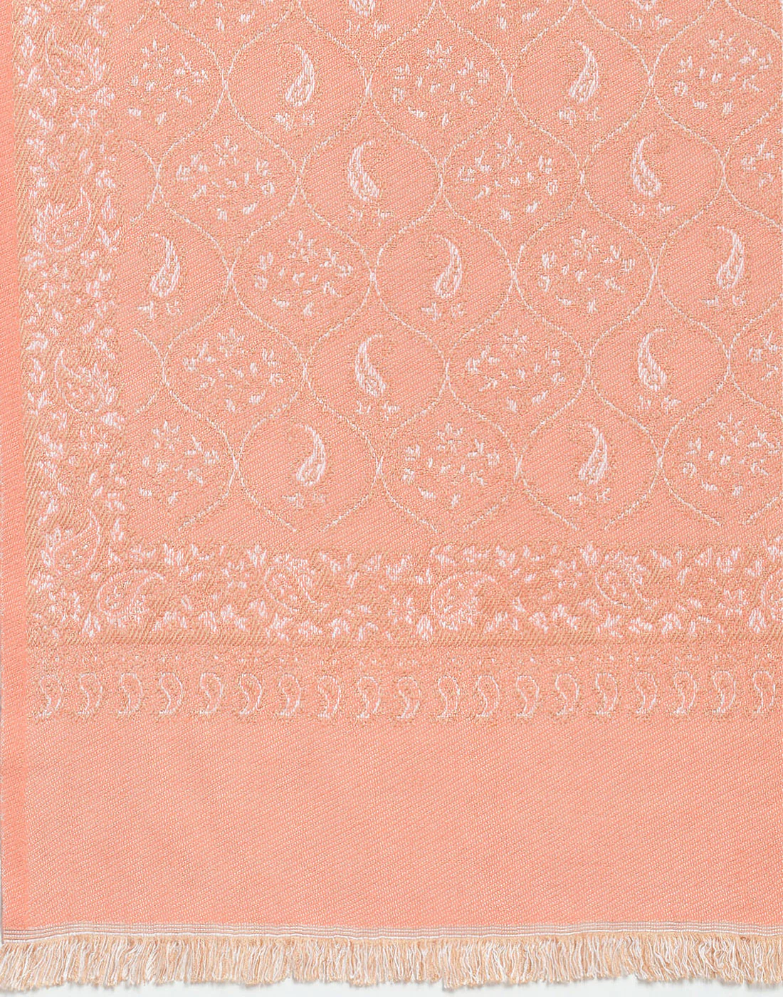 Women Peach Self Design Stole - Image 7