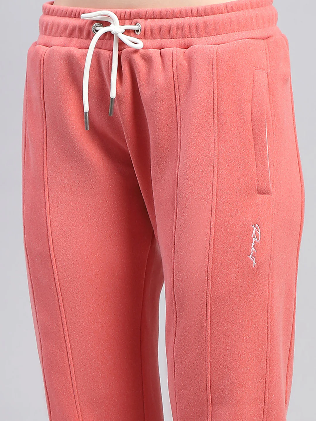 Rock.it Women Peach Solid Mock Neck Full Sleeve Cords Set - Image 9