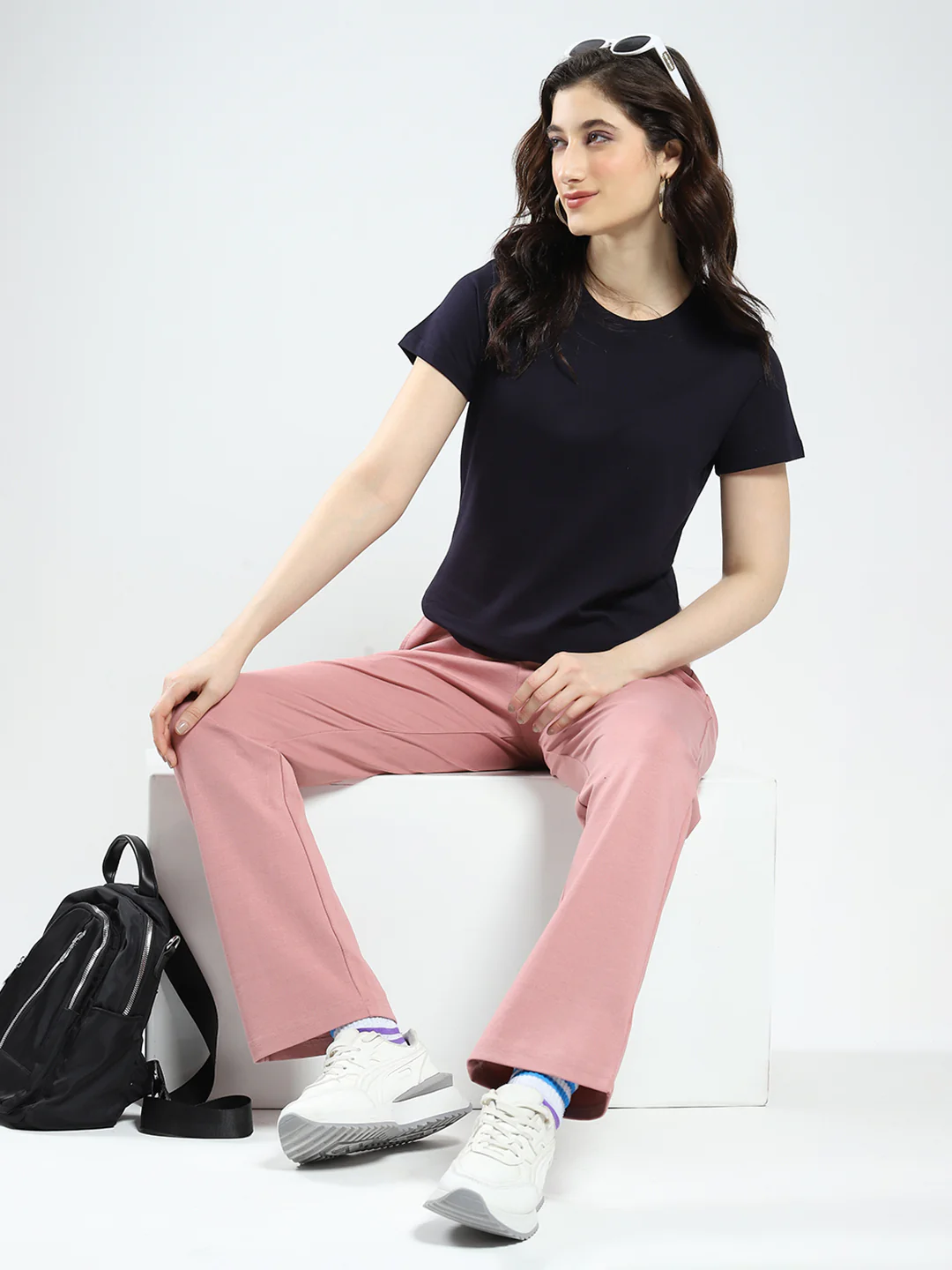 Women Peach Solid Regular Fit Lower - Image 2