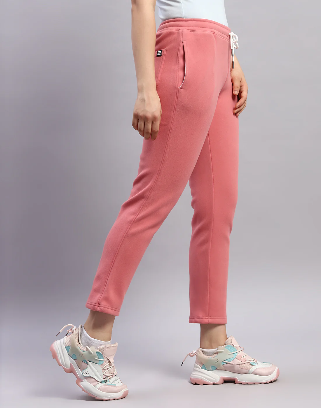 Rock.it Women Peach Solid Regular Fit Winter Trackpant - Image 4