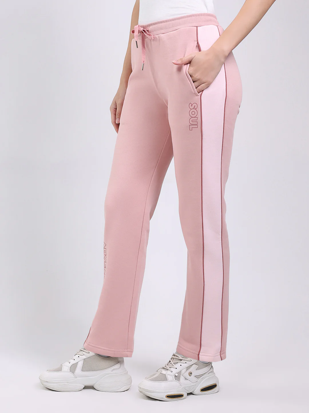 Women Peach Solid Regular Fit Winter Lower - Image 3