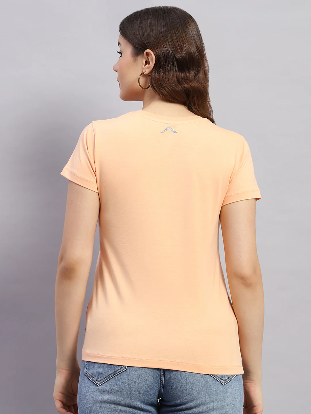 Rock.it Women Peach Solid V Neck Half Sleeve Top - Image 5